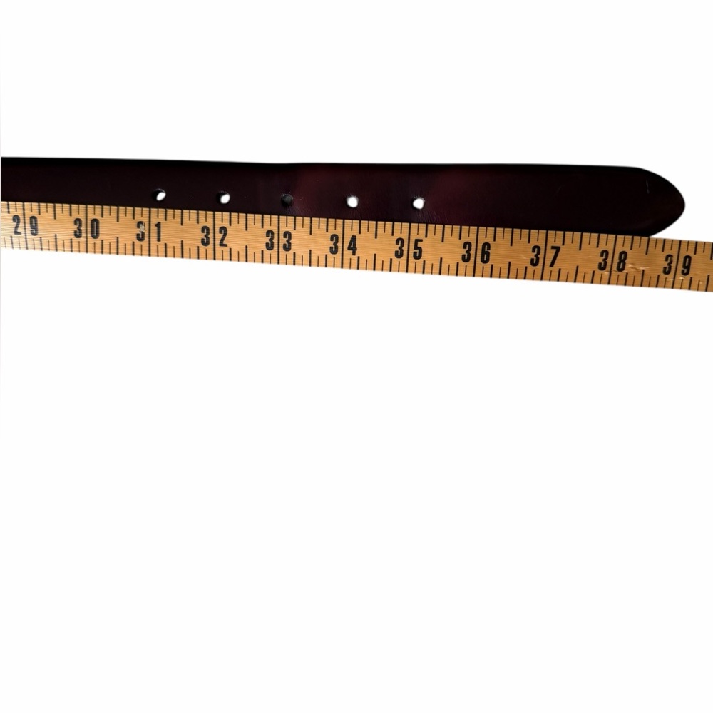 Cole Haan Mens Dress Belt Oxblood Brown with Silver tone Buckle, 32 - Picture 10 of 12